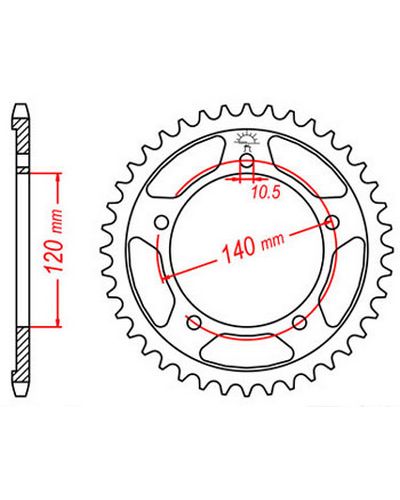 Couronne Moto JT SPROCKETS Couronne acier JTR1792.42 dents. Pas:525