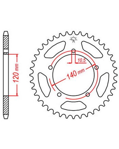 Couronne Moto JT SPROCKETS Couronne acier JTR1793.43 dents. Pas:520