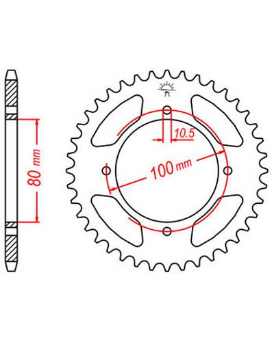 Couronne Moto JT SPROCKETS Couronne acier JTR1794.45 dents. Pas:428