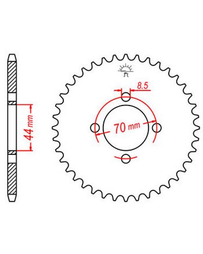 Couronne Moto JT SPROCKETS Couronne acier JTR1795.22 dents. Pas:520 Couronne Moto JT SPROCKETS Couronne acier JTR1795.22 dents. Pas:520