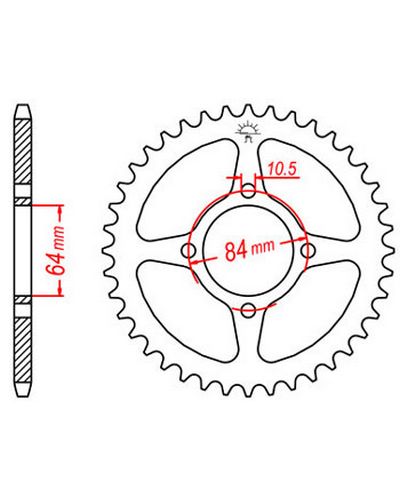Couronne Moto JT SPROCKETS Couronne acier JTR1796.51 dents. Pas:428