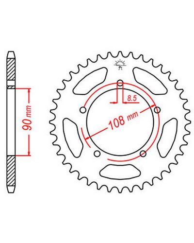 Couronne Moto JT SPROCKETS Couronne acier JTR18.46 Couronne Moto JT SPROCKETS Couronne acier JTR18.46