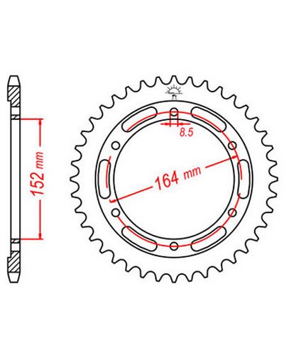 Couronne Moto JT SPROCKETS Couronne acier JTR1839.55