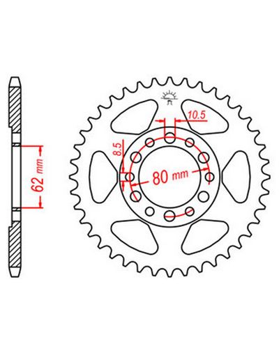 Couronne Moto JT SPROCKETS Couronne acier JTR1842.50 dents. Pas:428