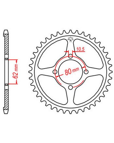 Couronne Moto JT SPROCKETS Couronne acier JTR1843.54 dents. Pas:428 Couronne Moto JT SPROCKETS Couronne acier JTR1843.54 dents. Pas:428