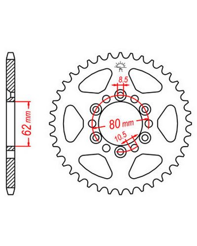 Couronne Moto JT SPROCKETS Couronne acier JTR1845.37 dents. Pas:520 Couronne Moto JT SPROCKETS Couronne acier JTR1845.37 dents. Pas:520