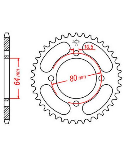 Couronne Moto JT SPROCKETS Couronne acier JTR1910.32 dents. Pas:520