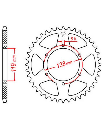 Couronne Moto JT SPROCKETS Couronne acier JTR1950.48 dents. Pas:520