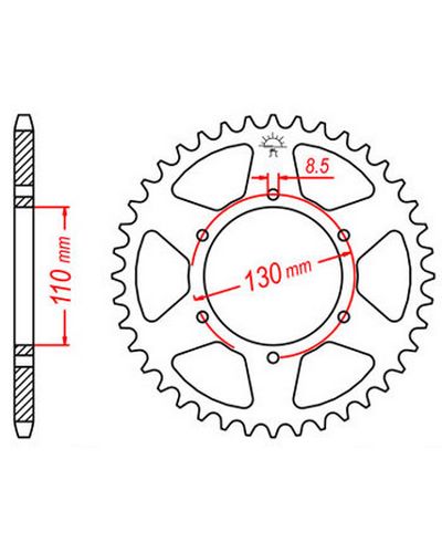 Couronne Moto JT SPROCKETS Couronne acier JTR1977.48