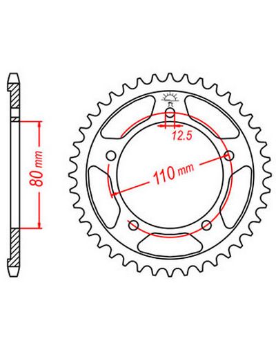 Couronne Moto JT SPROCKETS Couronne acier JTR2010.48 dents. Pas:530 Couronne Moto JT SPROCKETS Couronne acier JTR2010.48 dents. Pas:530