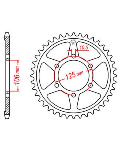 Couronne Moto JT SPROCKETS Couronne acier JTR2014.47 dents. Pas:525 Couronne Moto JT SPROCKETS Couronne acier JTR2014.47 dents. Pas:525