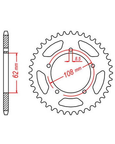 Couronne Moto JT SPROCKETS Couronne acier JTR21.40 Couronne Moto JT SPROCKETS Couronne acier JTR21.40