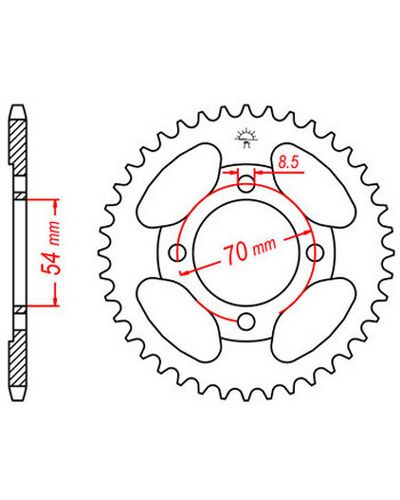 Couronne Moto JT SPROCKETS Couronne acier JTR211.40