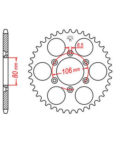 Couronne Moto JT SPROCKETS Couronne acier JTR22.49 dents. Pas:520