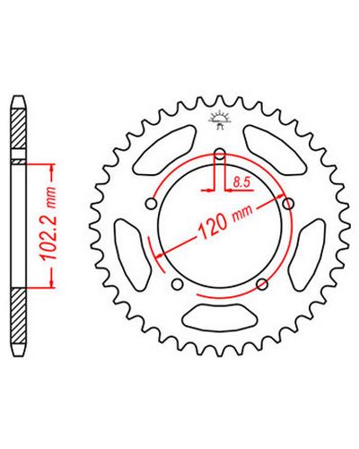 Couronne Moto JT SPROCKETS Couronne acier JTR23.47 dents. Pas:420