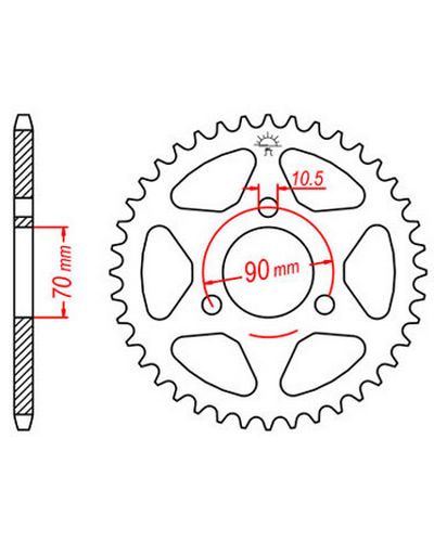Couronne Moto JT SPROCKETS Couronne acier JTR239.36 dents. Pas:420 Couronne Moto JT SPROCKETS Couronne acier JTR239.36 dents. Pas:420