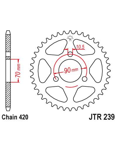 Couronne Moto JT SPROCKETS Couronne acier JTR239.54