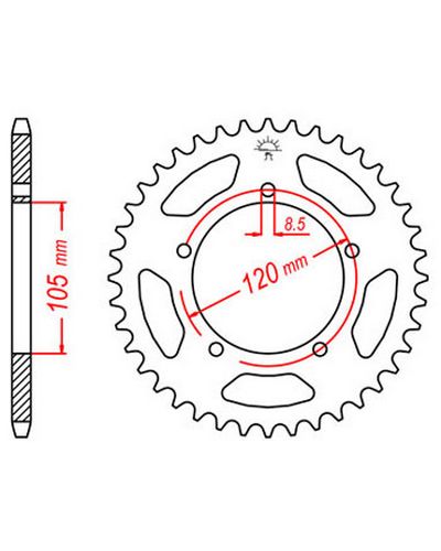 Couronne Moto JT SPROCKETS Couronne acier JTR24.51 dents. Pas:420 Couronne Moto JT SPROCKETS Couronne acier JTR24.51 dents. Pas:420