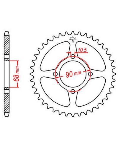 Couronne Moto JT SPROCKETS Couronne acier JTR241.53 dents. Pas:428 Couronne Moto JT SPROCKETS Couronne acier JTR241.53 dents. Pas:428