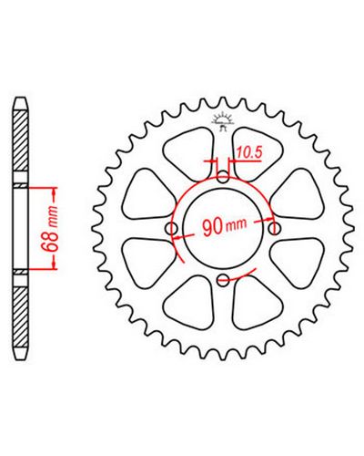 Couronne Moto JT SPROCKETS Couronne acier JTR243.42 dents. Pas:520 Couronne Moto JT SPROCKETS Couronne acier JTR243.42 dents. Pas:520
