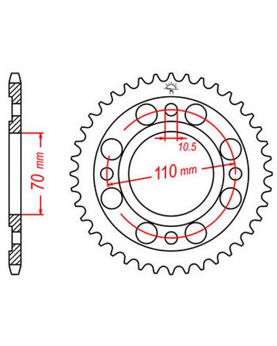 Couronne Moto JT SPROCKETS Couronne acier JTR246B