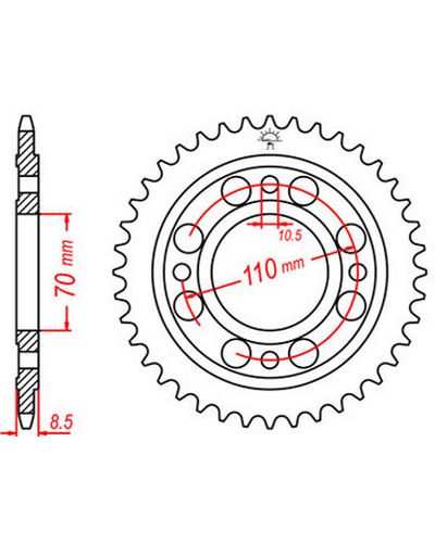 Couronne Moto JT SPROCKETS Couronne acier JTR247.41