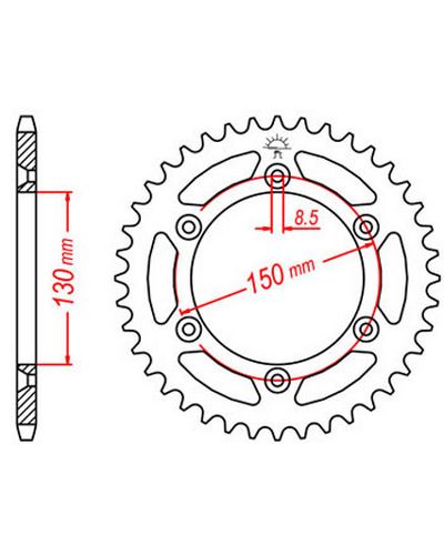 Couronne Moto JT SPROCKETS Couronne acier JTR251.48