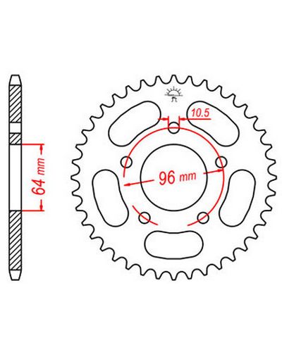 Couronne Moto JT SPROCKETS Couronne acier JTR254.43