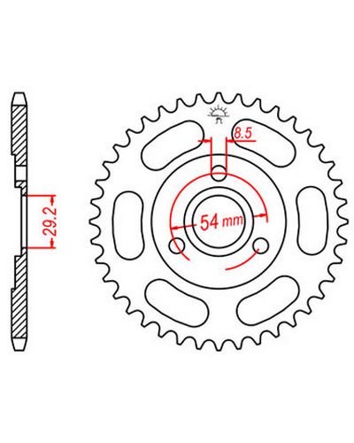 Couronne Moto JT SPROCKETS Couronne acier JTR255.28