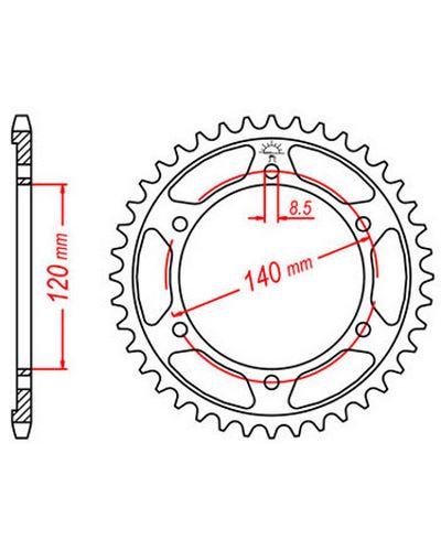 Couronne Moto JT SPROCKETS Couronne acier JTR260.38 Couronne Moto JT SPROCKETS Couronne acier JTR260.38