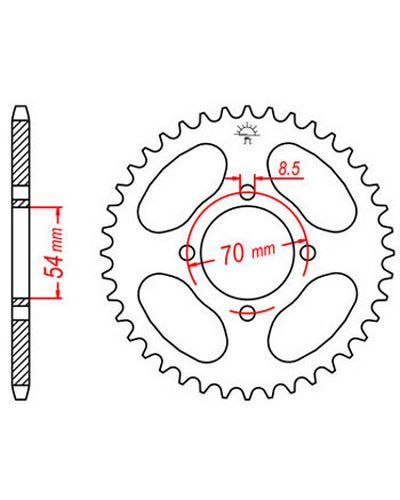 Couronne Moto JT SPROCKETS Couronne acier JTR262.40