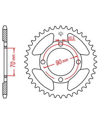 Couronne Moto JT SPROCKETS Couronne acier JTR264.45