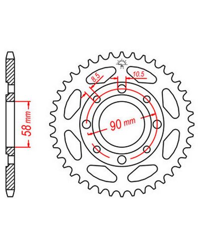 Couronne Moto JT SPROCKETS Couronne acier JTR269.39 dents. Pas:428