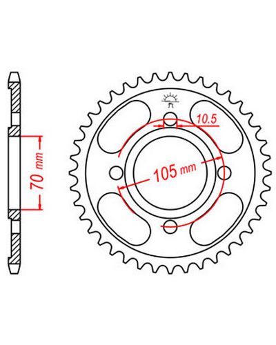 Couronne Moto JT SPROCKETS Couronne acier JTR278.38 dents. Pas:530