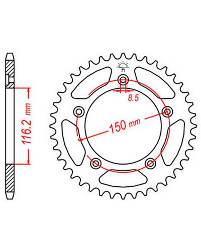 Couronne Moto JT SPROCKETS Couronne acier JTR28.42 Couronne Moto JT SPROCKETS Couronne acier JTR28.42