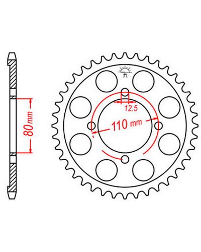 Couronne Moto JT SPROCKETS Couronne acier JTR284.40 dents. Pas:530 Couronne Moto JT SPROCKETS Couronne acier JTR284.40 dents. Pas:530