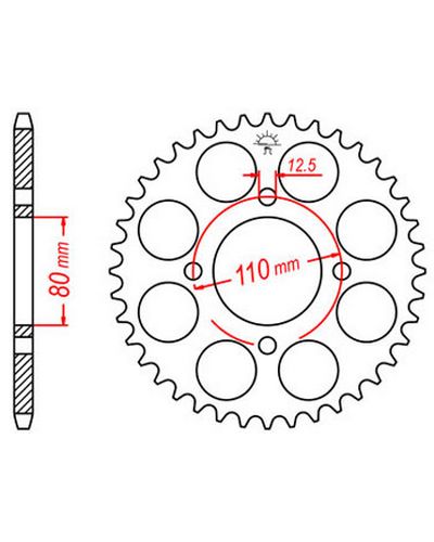 Couronne Moto JT SPROCKETS Couronne acier JTR333.41 dents. Pas:630