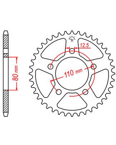 Couronne Moto JT SPROCKETS Couronne acier JTR336.35