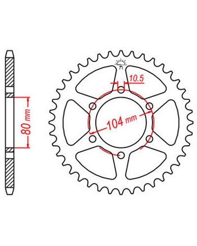 Couronne Moto JT SPROCKETS Couronne acier JTR478.46 dents. Pas:520