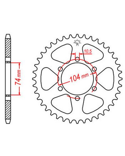 Couronne Moto JT SPROCKETS Couronne acier JTR481.40