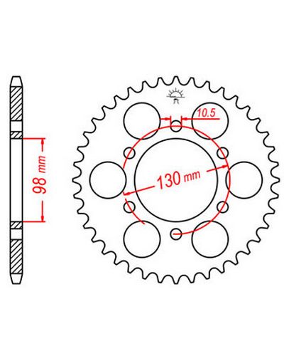 Couronne Moto JT SPROCKETS Couronne acier JTR483.35 dents. Pas:630