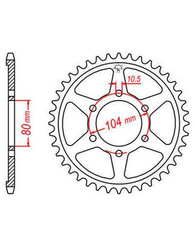 Couronne Moto JT SPROCKETS Couronne acier JTR488.42 dents. Pas:530