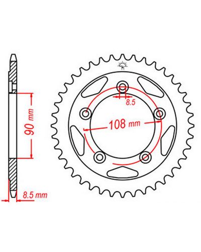 Couronne Moto JT SPROCKETS Couronne acier JTR491.38 Couronne Moto JT SPROCKETS Couronne acier JTR491.38