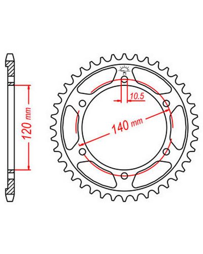 Couronne Moto JT SPROCKETS Couronne acier JTR499.43 dents. Pas:530