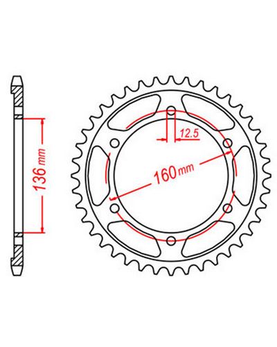 Couronne Moto JT SPROCKETS Couronne acier JTR500.40