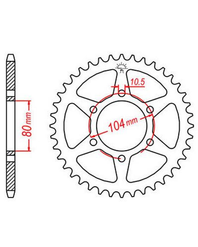 Couronne Moto JT SPROCKETS Couronne acier JTR501.33 dents. Pas:630