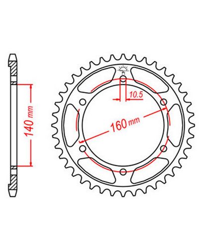 Couronne Moto JT SPROCKETS Couronne acier JTR502.45 dents. Pas:530