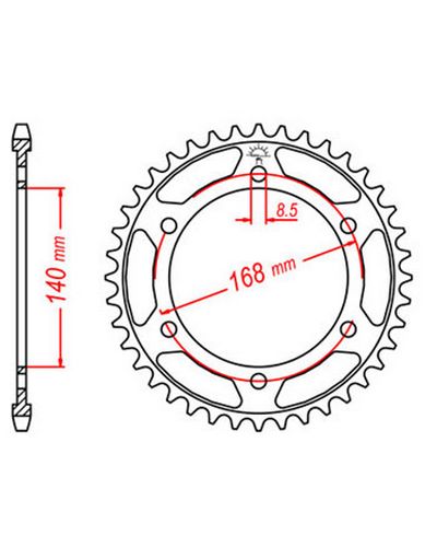 Couronne Moto JT SPROCKETS Couronne acier JTR6.42 dents. Pas:525 Couronne Moto JT SPROCKETS Couronne acier JTR6.42 dents. Pas:525