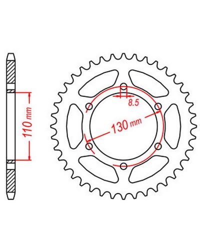 Couronne Moto JT SPROCKETS Couronne acier JTR606.43