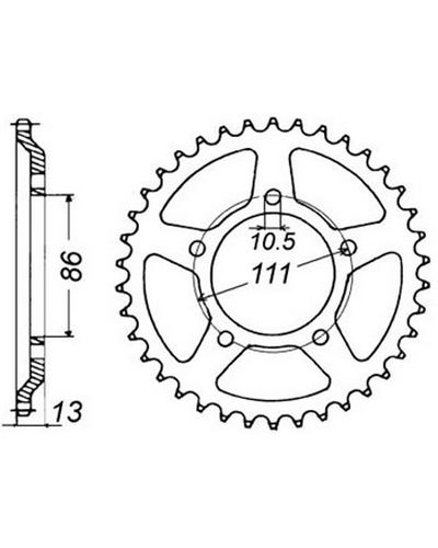 Couronne Moto JT SPROCKETS Couronne acier JTR611.43